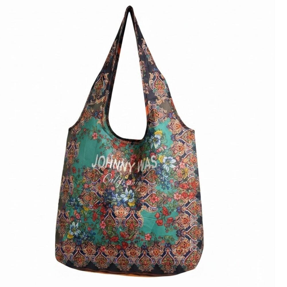 Johnny Was California Floral Paisley Reusable Nylon Tote Bag